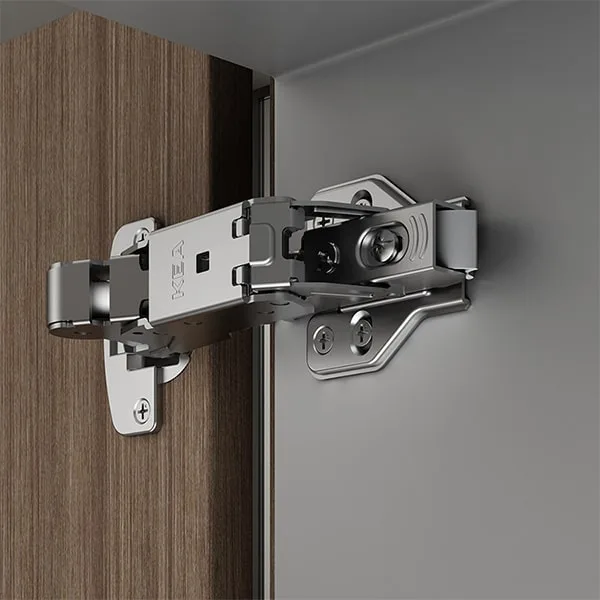 Dobradiça de encaixe para porta de armário/móveis com ângulo de 155 graus (bidirecional) A38