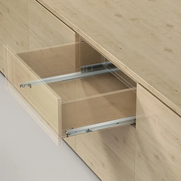 American-style Full-extension Undermount Drawer Slide for 16 mm Drawer-box Sides ADC16C (Pin-lock)