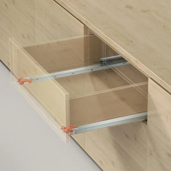 Partial-extension Undermount Drawer Slide for 16 mm Drawer-box Sides B216 (Release-lever)