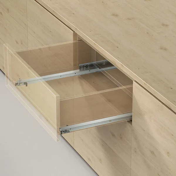 Partial-extension Undermount Drawer Slide for 16 mm Drawer-box Sides B216C (Pin-lock)