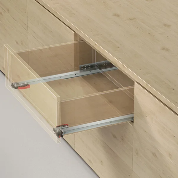 Synchronized Full-extension Undermount Drawer Slide TB16 （2D/3D Release Lever）